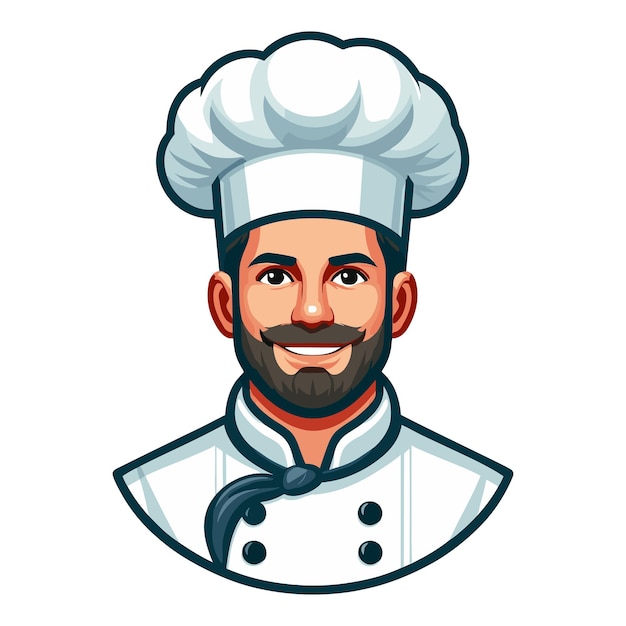Mann Koch Charakter Vektor Illustration geeignet für Restaurant Café Essen Essen Shop Handel Koch Maskottchen