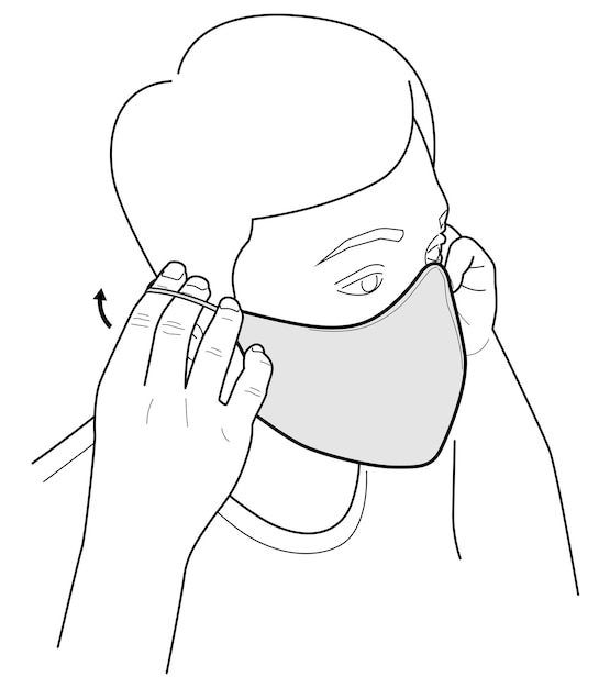 Vektor mann mit gesichtsmaske. das tragen einer maske. vektor-illustration.