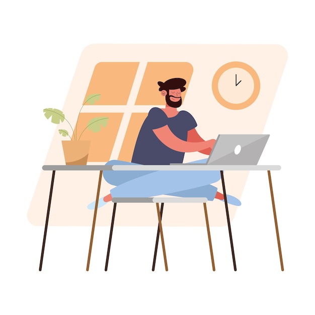 Mann mit Laptop