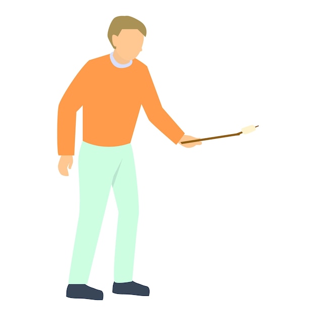 Mann mit Marshmallow-Symbol Flache Illustration eines Mannes mit Marshmallow-Vektorsymbol für Webdesign