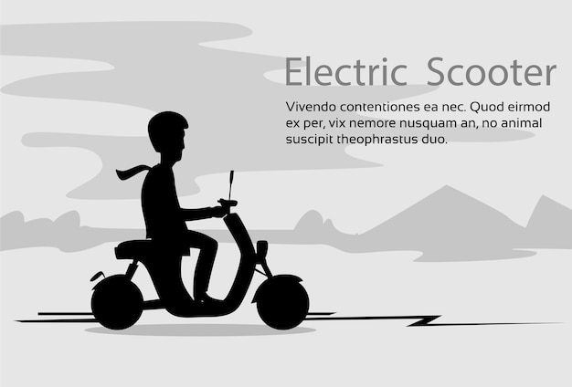 Mann silhouette fahrt moped elektroroller motorrad