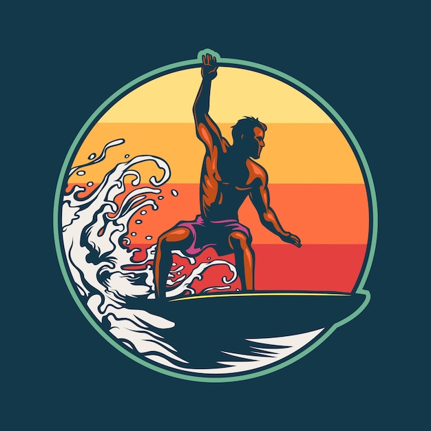 Mann surft