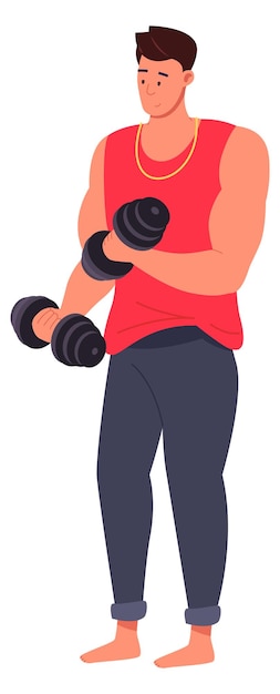 Mann trainiert mit Hantel Krafttraining