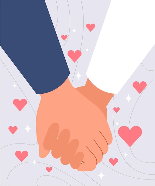 Mann und Frau holding hands
