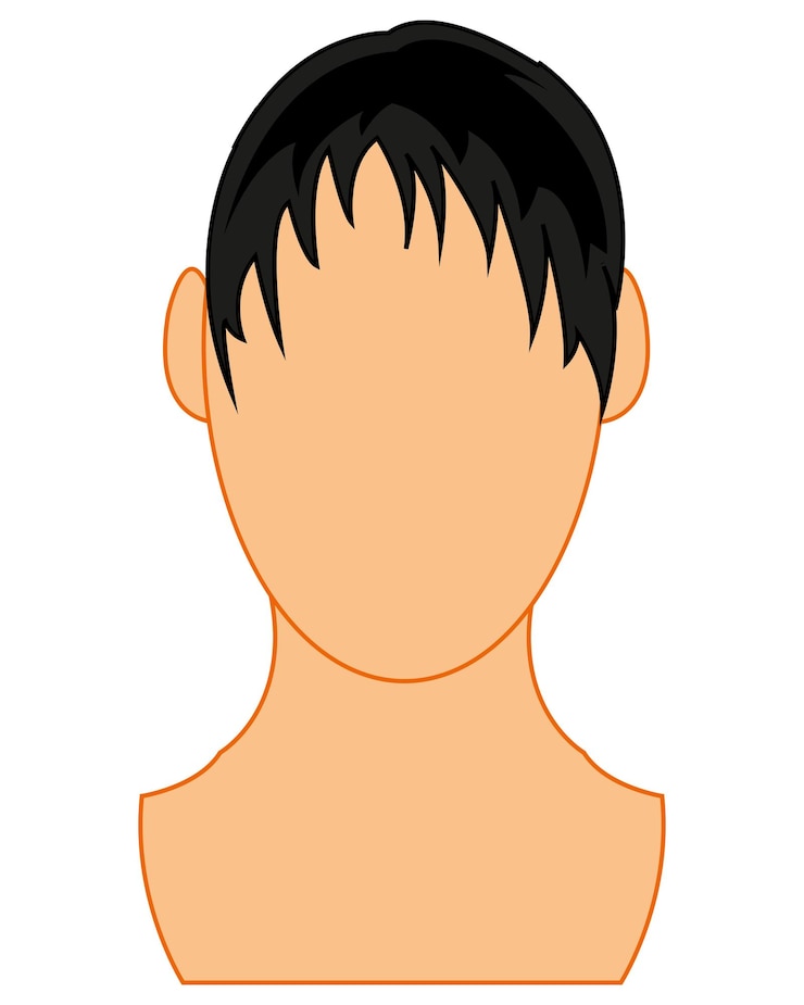 Vektor mannequin des kopfes des personentyps frontal