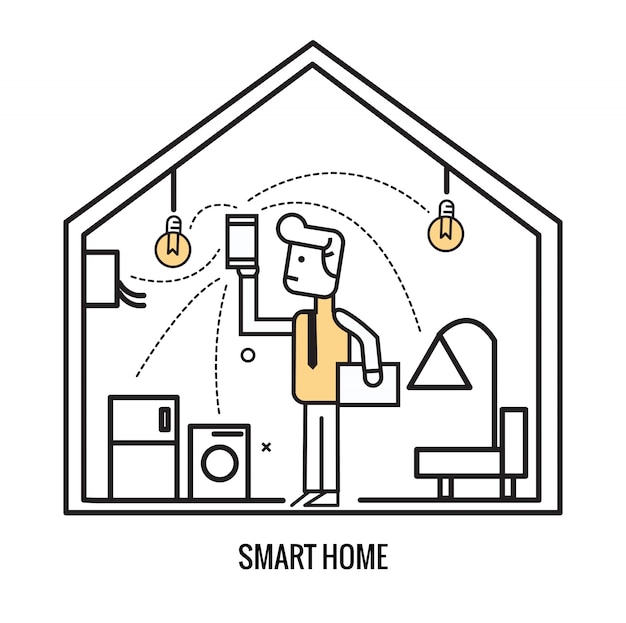 Mannsteuerung zuhause elektronisch durch intelligentes gerät