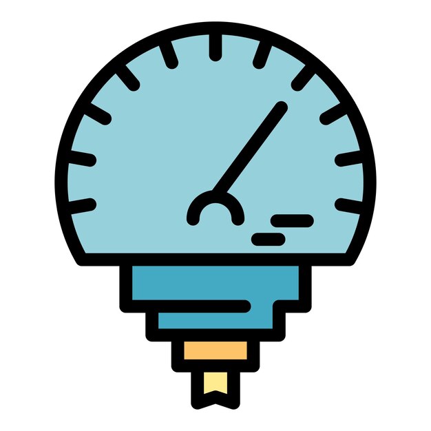 Manometer-Temperatur-Symbol Umriss Manometer-temperaturvektor-Symbole Farbe flach isoliert