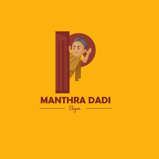 Manthra dadi vektor-maskottchen-logo-vorlage