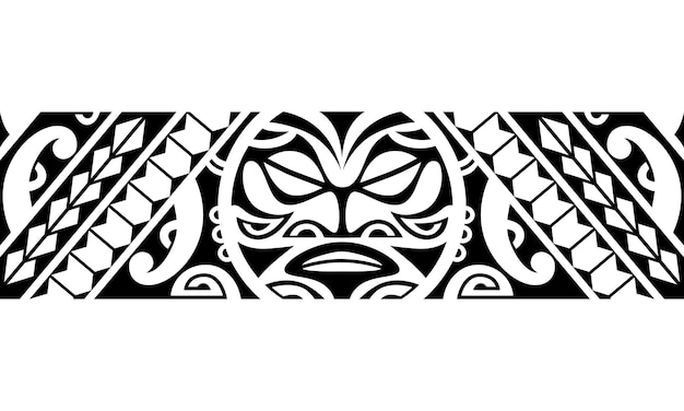 Maori polynesisches Tattoo-Armband Stammesärmel nahtloser Mustervektor