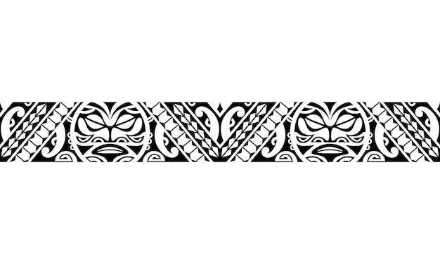 Maori polynesisches tattoo-armband stammesärmel nahtloser mustervektor