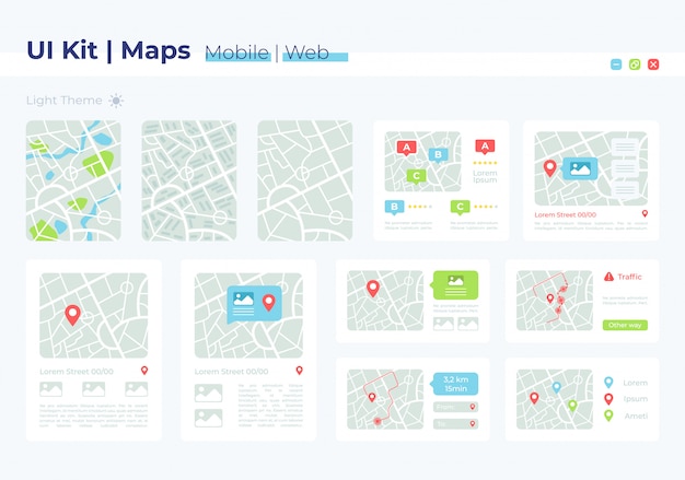 Map ui elements kit