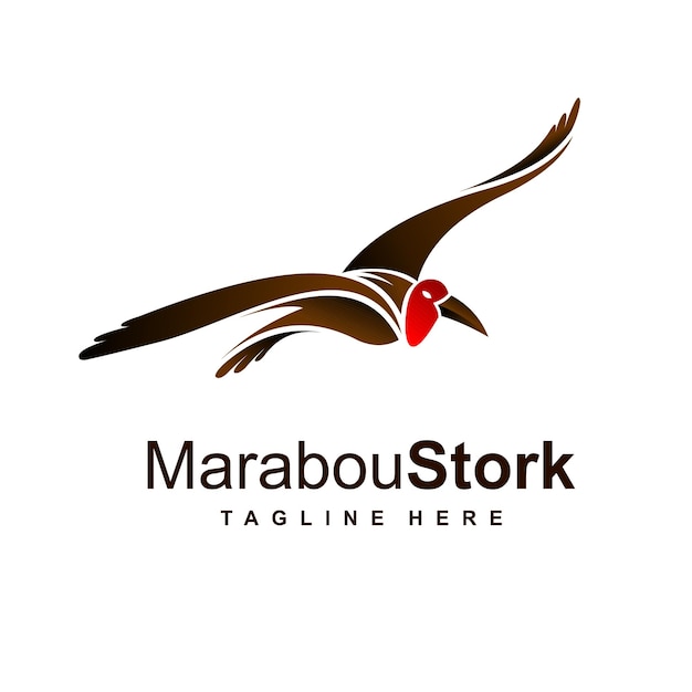 Marabu-Storch-Logo mit einfachem Konzept