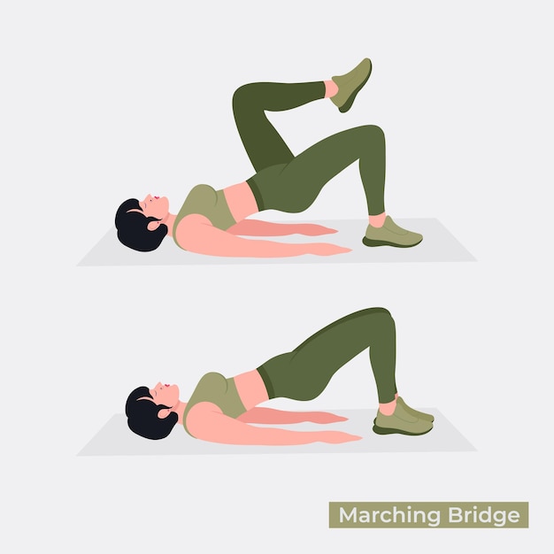 Marching bridge übung frauentraining fitness aerobic und übungen