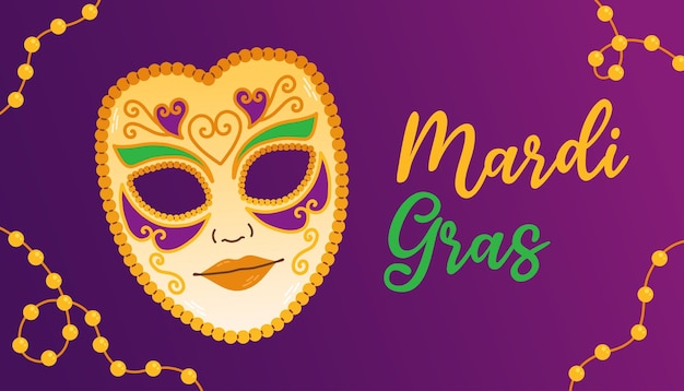 Mardi gras karnevalsparty-design. faschingsdienstag, karneval, festival. für grußkarten banner-vektor