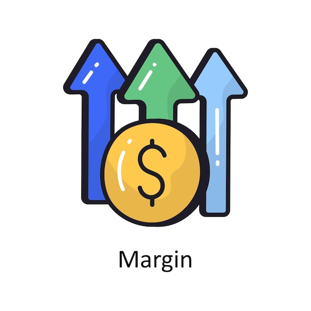 Vektor margin-vektorumriss-droodle design-illustration symbol auf weißem hintergrund eps 10-datei