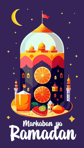 Vektor marhaban ya ramadan-vektor-illustration