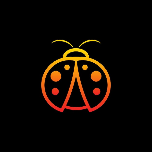 Vektor marienkäfer-logo orange-gelb-abstufung