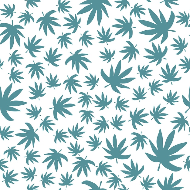 Marihuana-Blatt-Hintergrund. Grüne Blätter Cannabis nahtloses Muster. Exotische botanische Designillustration. Design für Stoff, Textildruck, Geschenkpapier. Vektorillustration