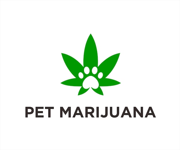 Marihuana-haustier-logo-design-vektor-illustration