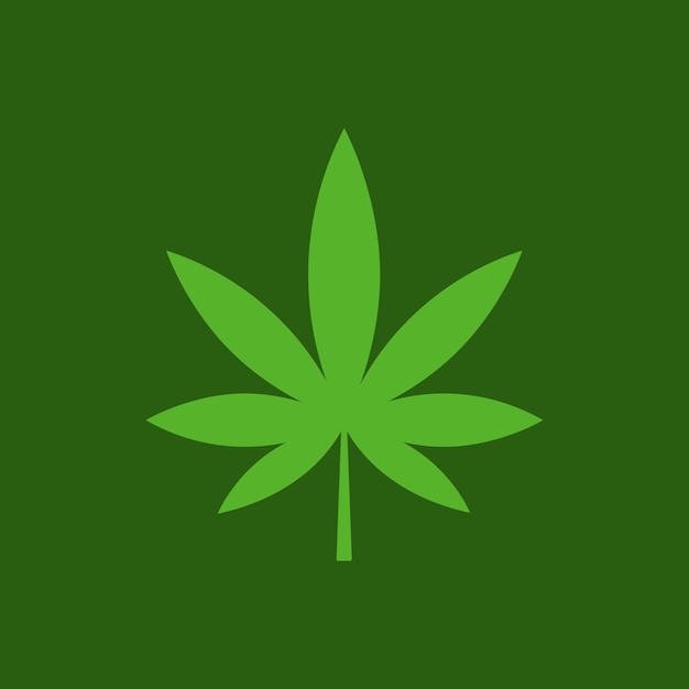 Mariuhana-Blatt-Symbol, Marihuana- oder Hanf-Symbol, Cannabis-medizinisches Zeichen, Unkraut-Drogen-Vektorillustration