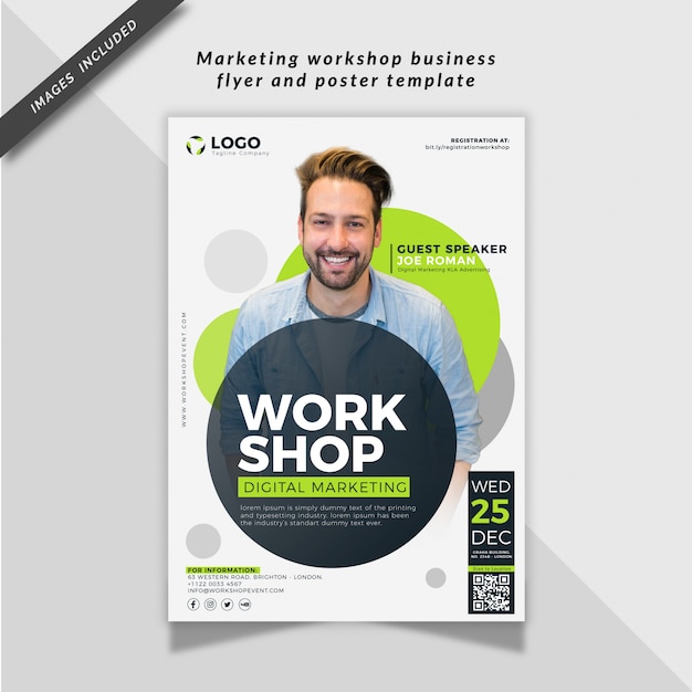 Vektor marketing workshop business flyer und plakat vorlage