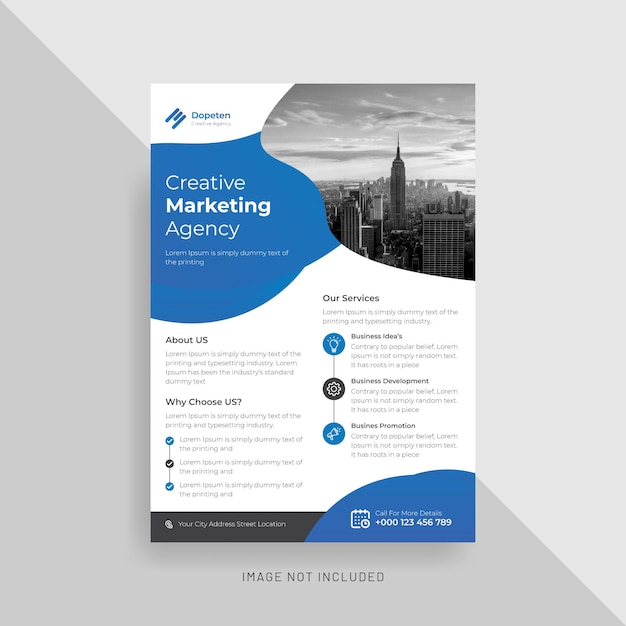 Marketingagentur flyer design vektor premium