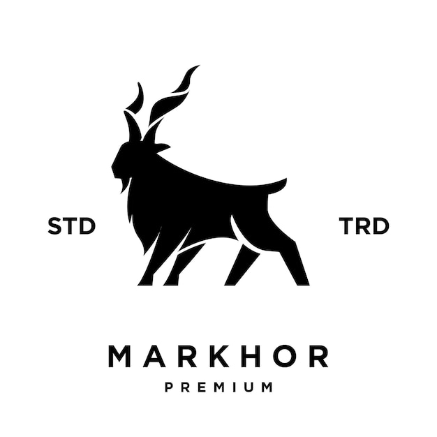 Vektor markhor-logo-design-inspiration für das tier mit dem kopf