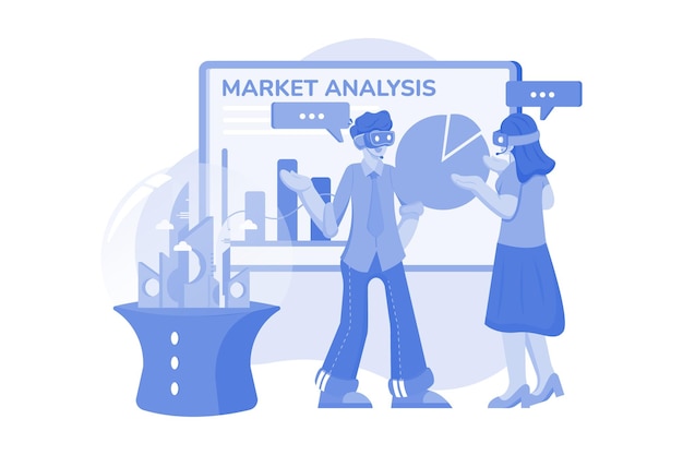 Vektor marktanalyse mit vr-technologie
