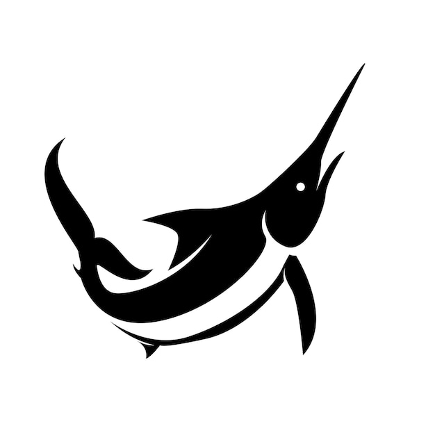 Vektor marlin-fisch-silhouette logo-ikonen-design