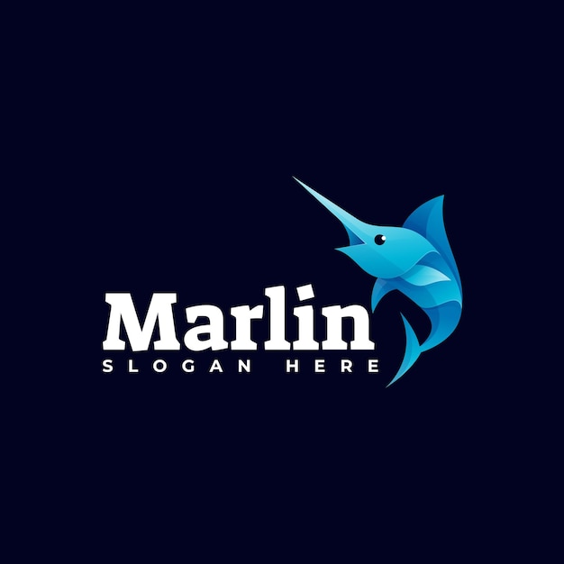Marlin gradient bunte stil logo vorlage