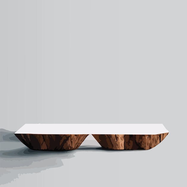 Marmor-Holz-Mock-up, Show-Kosmetikprodukt-Display, Podium, Bühnensockel oder Plattform. 3D-Vektor