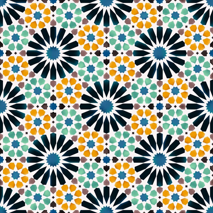Vektor marokkanisches nahtloses muster abstraktes geometrisches muster im arabischen stil