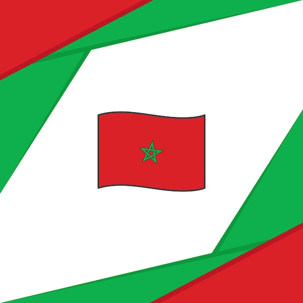 Vektor marokko-flagge, abstrakter hintergrund, design-vorlage, marokko-unabhängigkeitstag-banner, social-media-beitrag, marokko-design