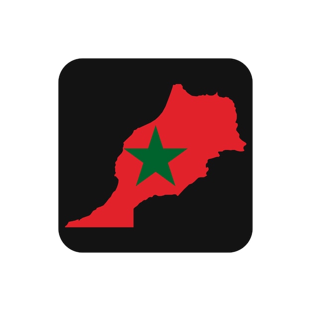 Marokko kartensilhouette mit flagge auf schwarzem hintergrund