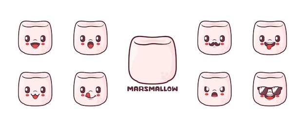 Marshmallow-cartoon-essen-vektor-illustration