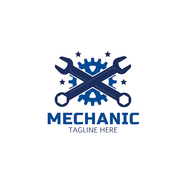 Maschinenbau-logo im flachen design