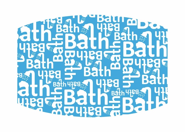 Masken-Design mit Bath Word Typografie Muster-Design