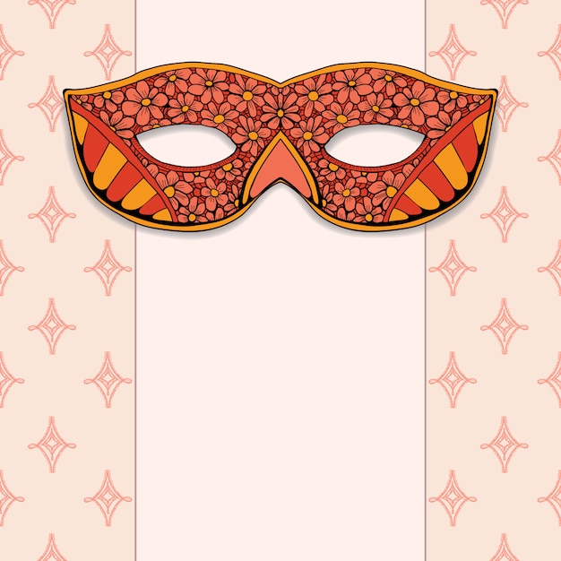 Maskerademaske auf einem Rosenhintergrund
