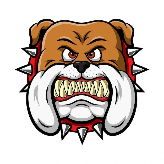 Maskottchen der wütenden Bulldoggenkopfillustration