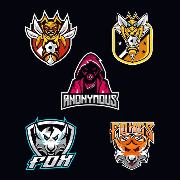 Maskottchen-logo-bundle für e-sport-logo