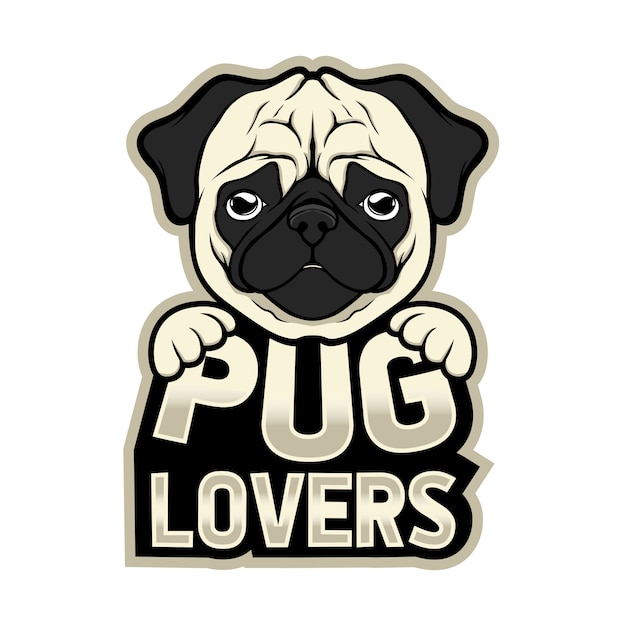 Maskottchen Logo Mops Liebhaber