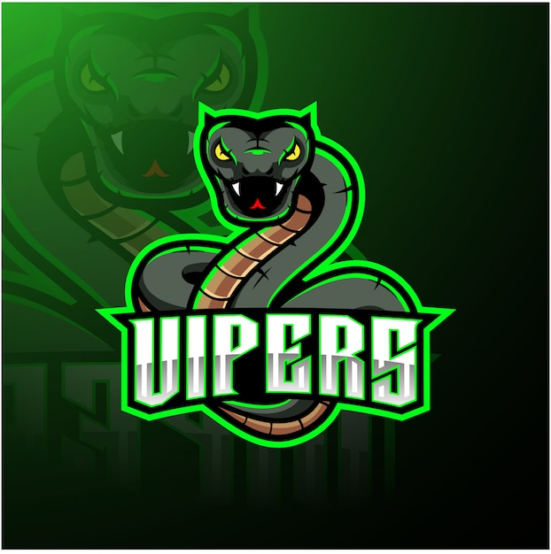 Maskottchen-logoentwurf der grünen viper-schlange