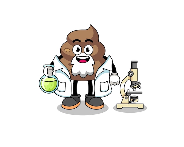 Maskottchen von poop als wissenschaftler