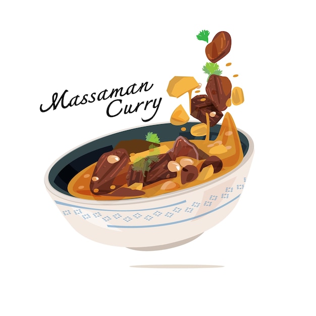 Massaman-cury-vektor