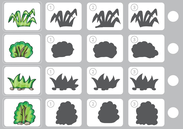 Match shadow puzzle - arbeitsblatt für kinder - bildung