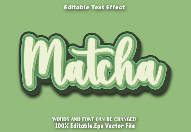 Matcha-bearbeitbarer Text-Effekt Cartoon-Stil