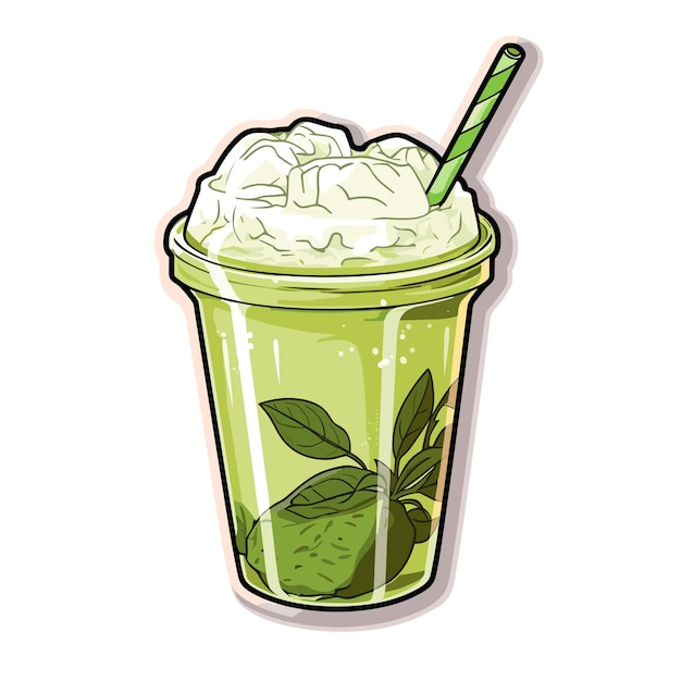 Matcha-latte-illustrationsvektor