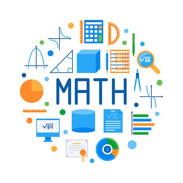 Mathe runder flacher vektor moderne illustration oder symbol