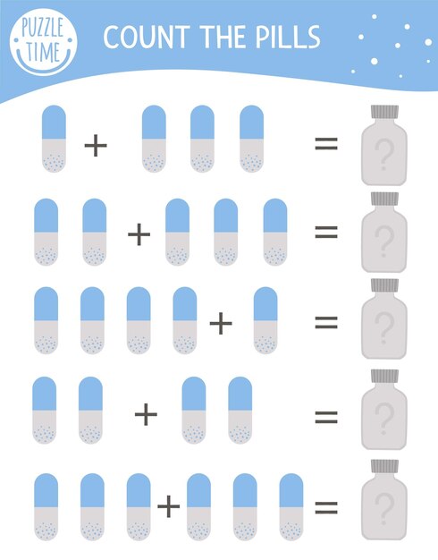 Mathe-spiel mit medizinischen symbolen