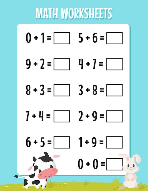 Mathe-subtraktions-arbeitsblatt für den kindergarten